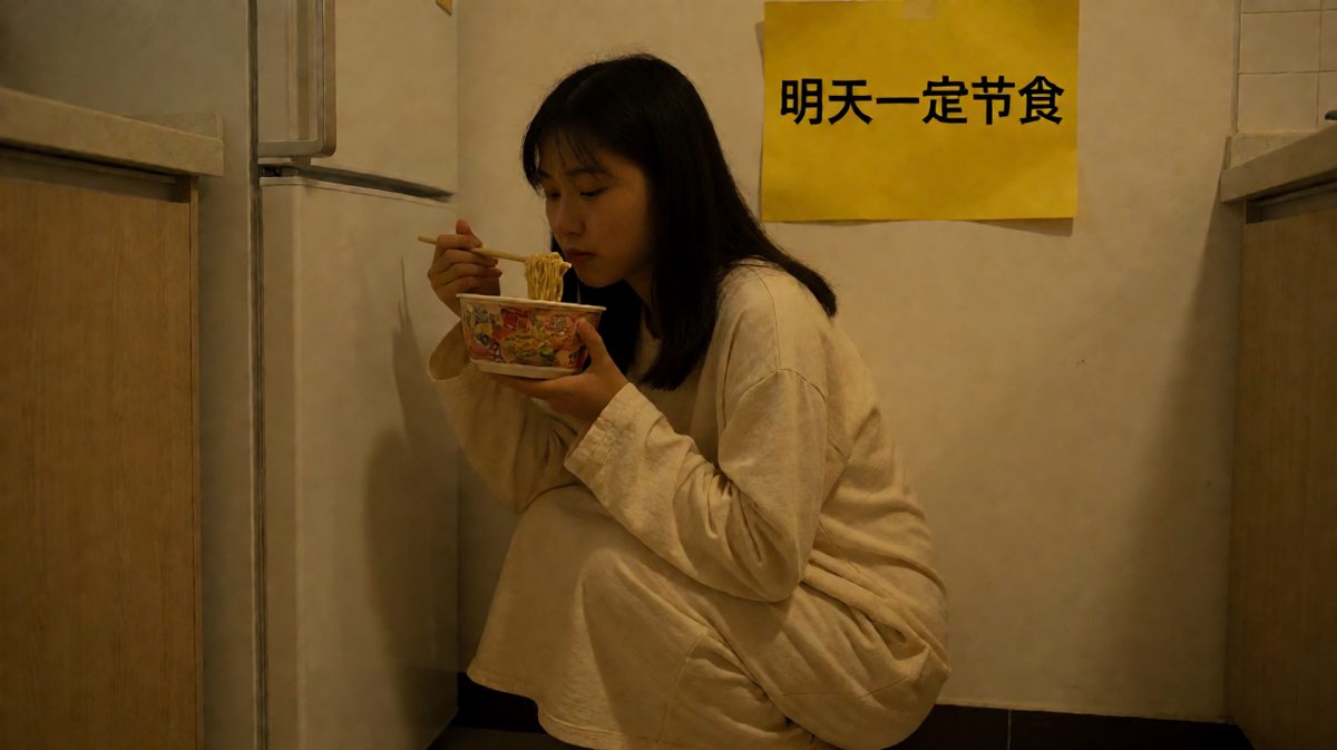 第三格：深夜破防，泡面诱惑
