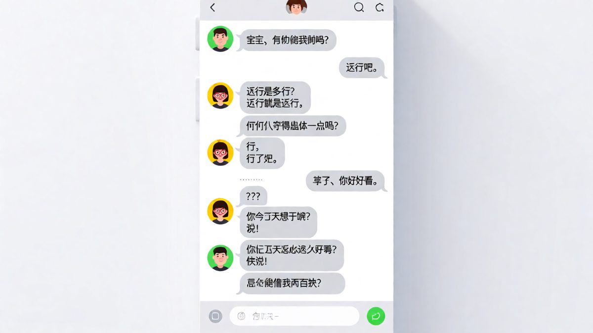 男生费尽心思铺垫了一大段彩虹屁，结果最后只是为了借两百块钱。