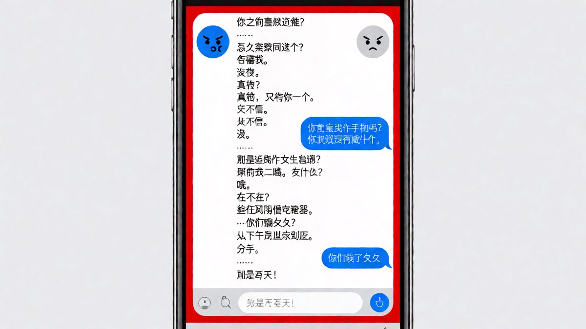 女生查问男生的聊天对象，发现男生和「前桌女生」聊了三个小时，结果对方是他二姨，而吵架时间是昨天——他已经解释过了。