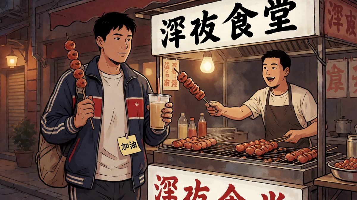 运动后的奖励：烧烤加奶茶，完美！
