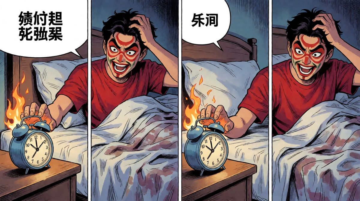 与闹钟殊死搏斗，终于把它按停了！