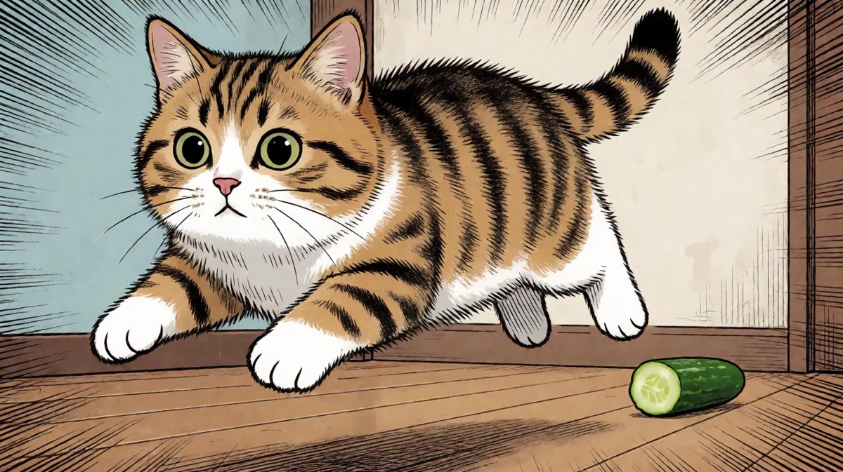 猫：这绿色长虫成精了啊啊啊