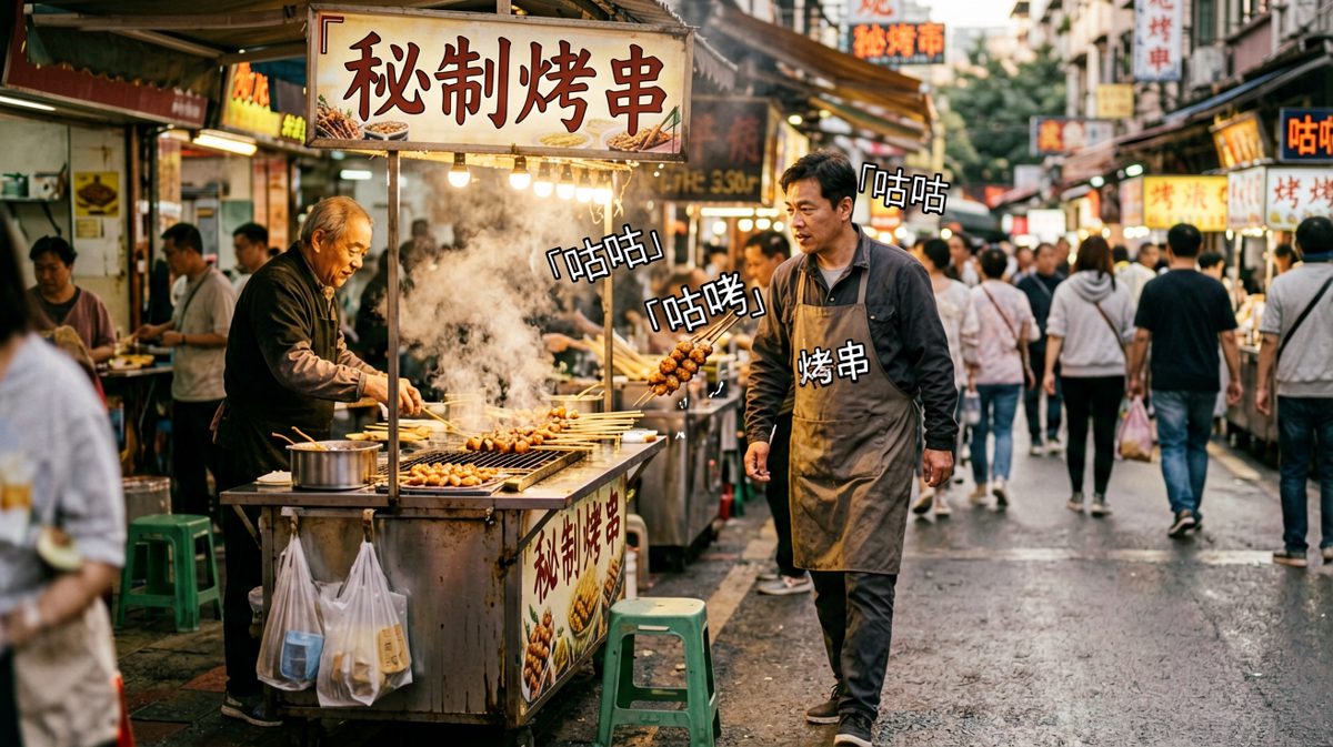 结果……路过烧烤摊，肚子先背叛了意志。