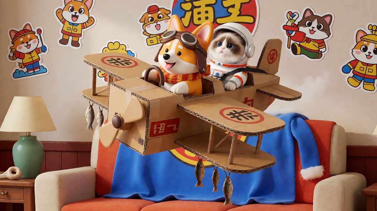 「第一次上天的汪，结果副驾是只喵」