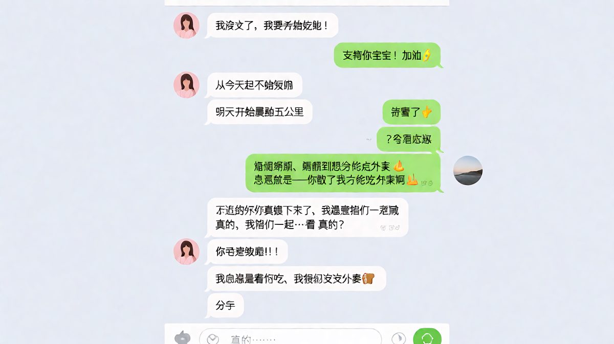 减肥宣言刚发出，男友的求生欲就已经离家出走了。