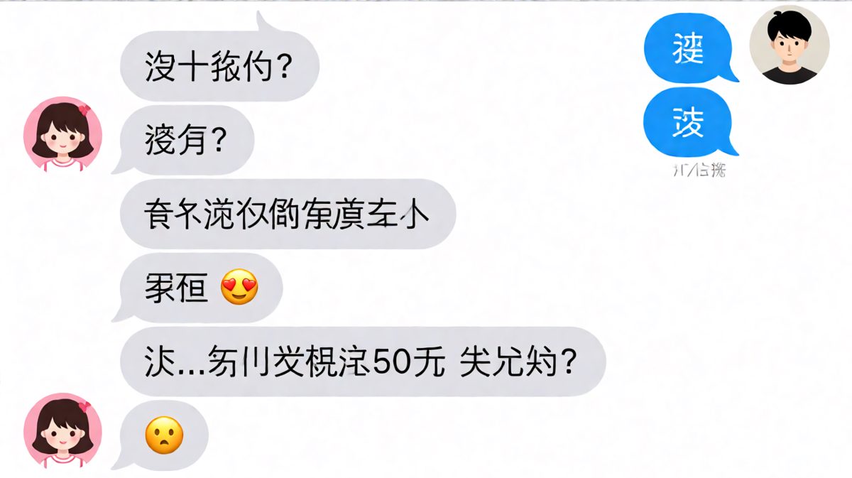 男生用土味情话套路借钱