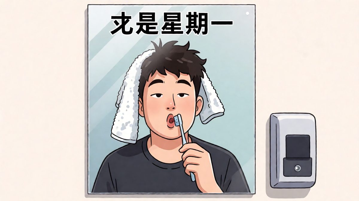 灵魂还在床上，身体已经被迫进入洗漱模式。