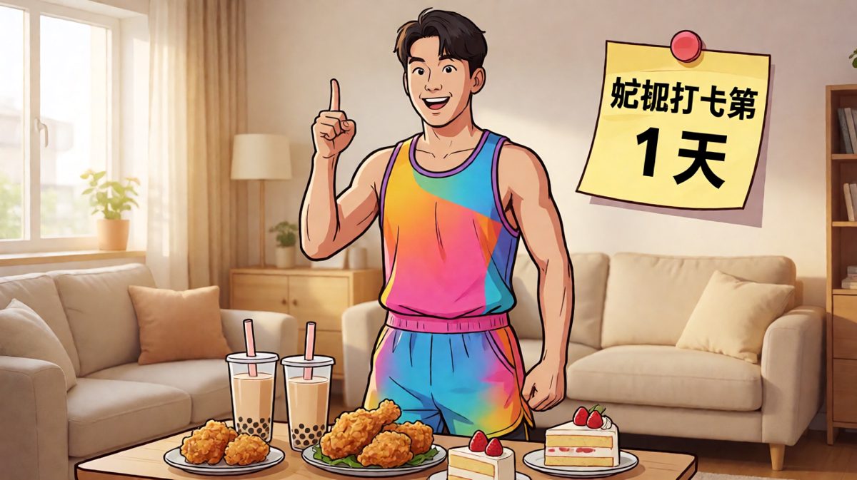 第一天发誓：坚决抵抗美食诱惑！