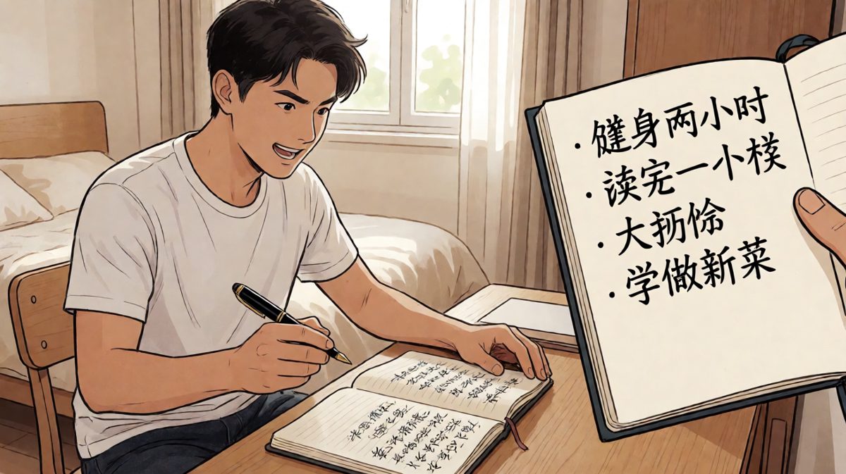 周六深夜，雄心壮志写下周末计划。