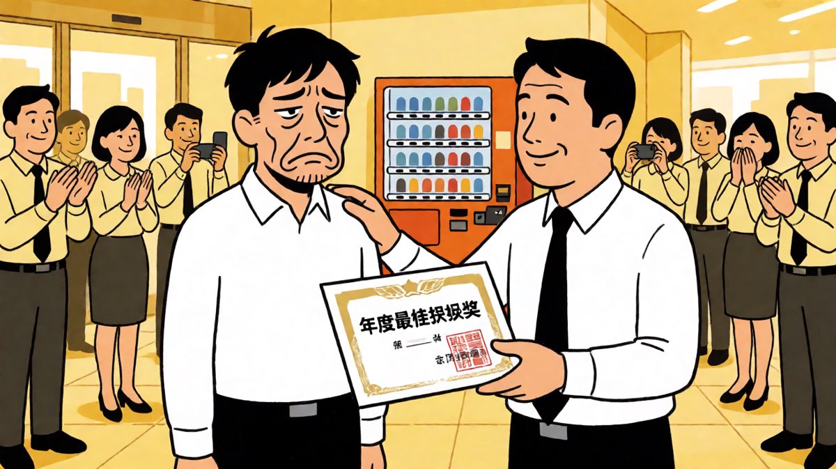 老板亲自颁奖：本年度最勇职员，奖励带薪休假一天！