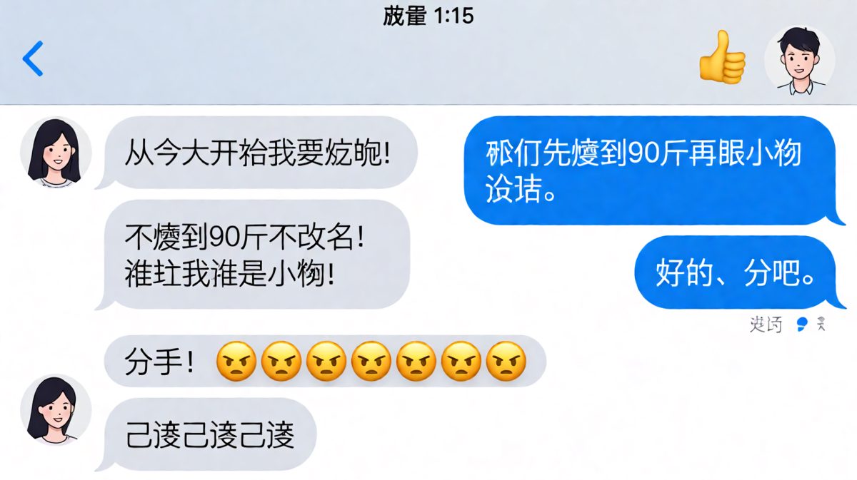 减肥flag立完5分钟，被男方一句话精准戳破