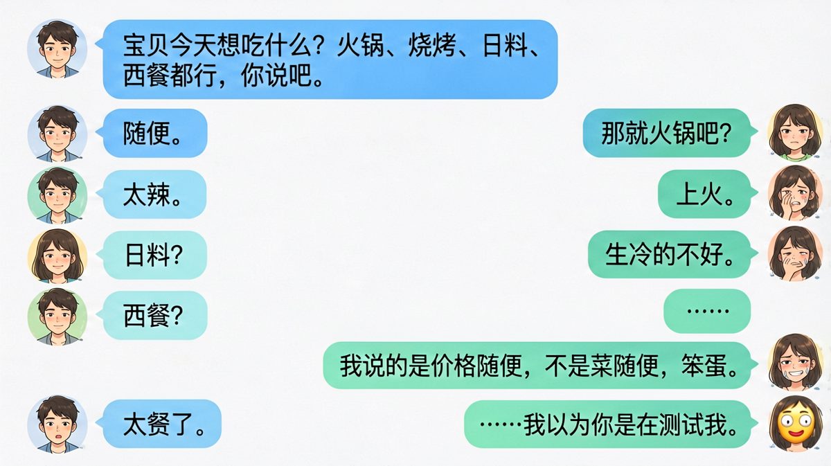 "随便"的最高境界——男生在"随便"二字中走投无路