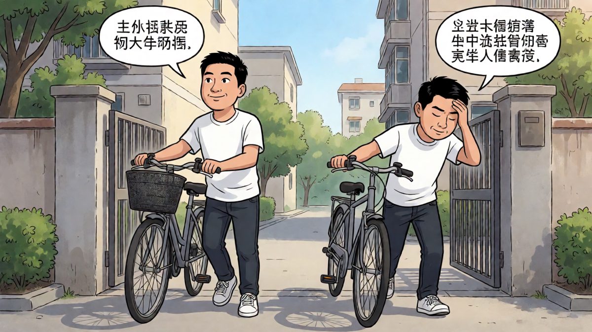 自行车胎瘪了