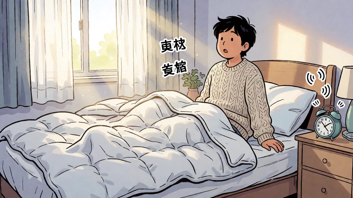 闹钟响了，但被子下的世界依然平静。