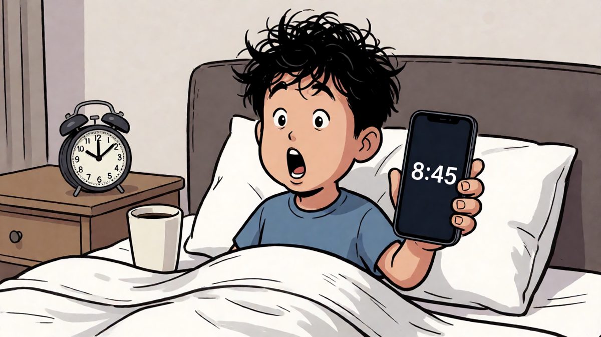 一睁眼——完了，迟到了。