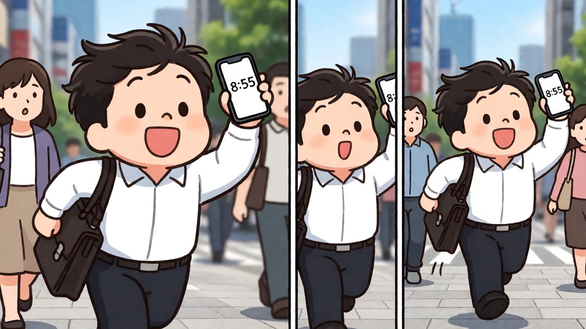 猛然惊醒！距离上班打卡只剩五分钟！