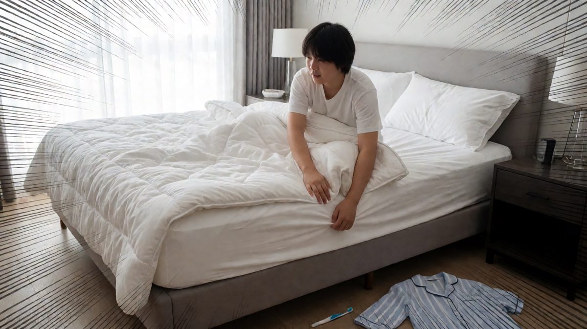 起床！……被子不肯放行。