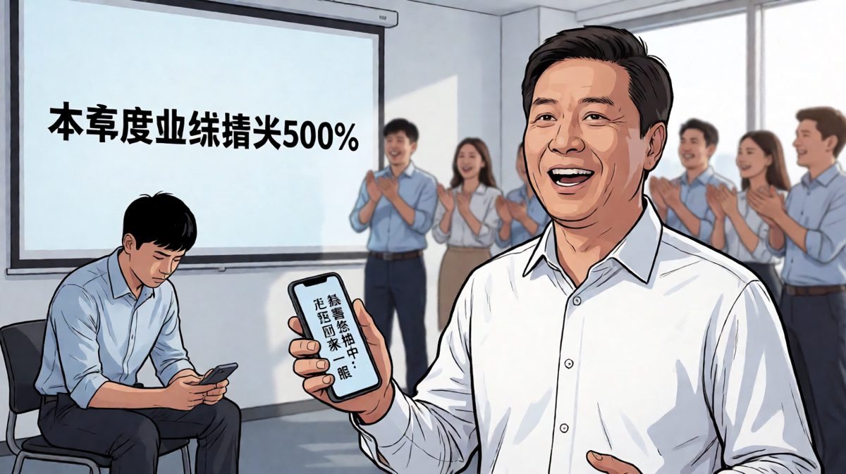 老板汇报业绩翻五倍，员工手机屏幕却亮了另一条消息