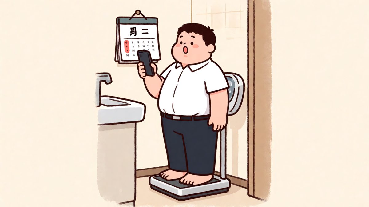 男子站上体重秤，看到数字后当场震惊。