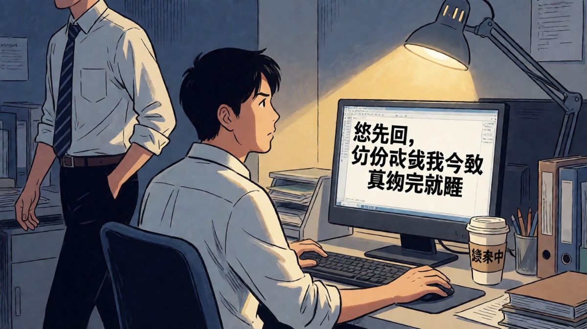 老板：这么晚了还没走？员工：没事，我在……优化代码，您先回去休息，我通宵没问题的。