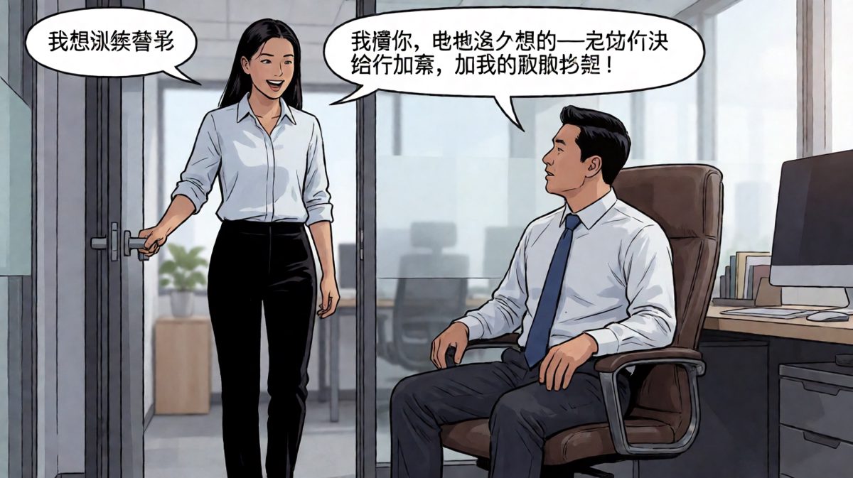 员工：老板，我工作三年了，能加薪吗？老板：当然！我决定给你加——加更大的责任，更大的舞台！