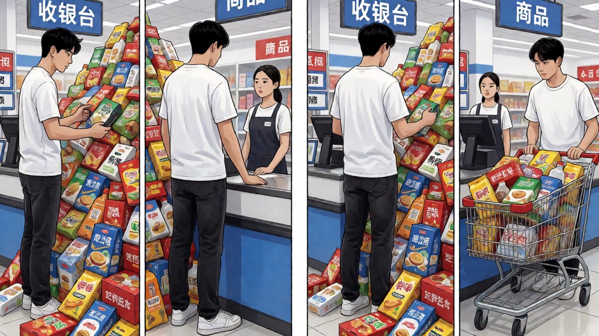 结账时刻，战利品堆积如山……