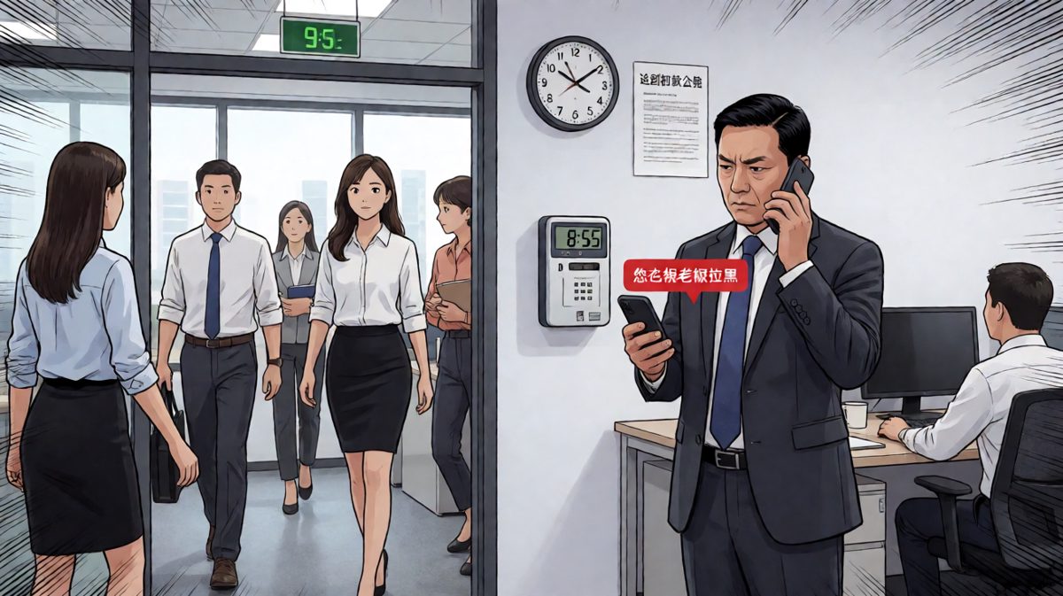 老板查迟到：'谁在群里发红包没叫我？'