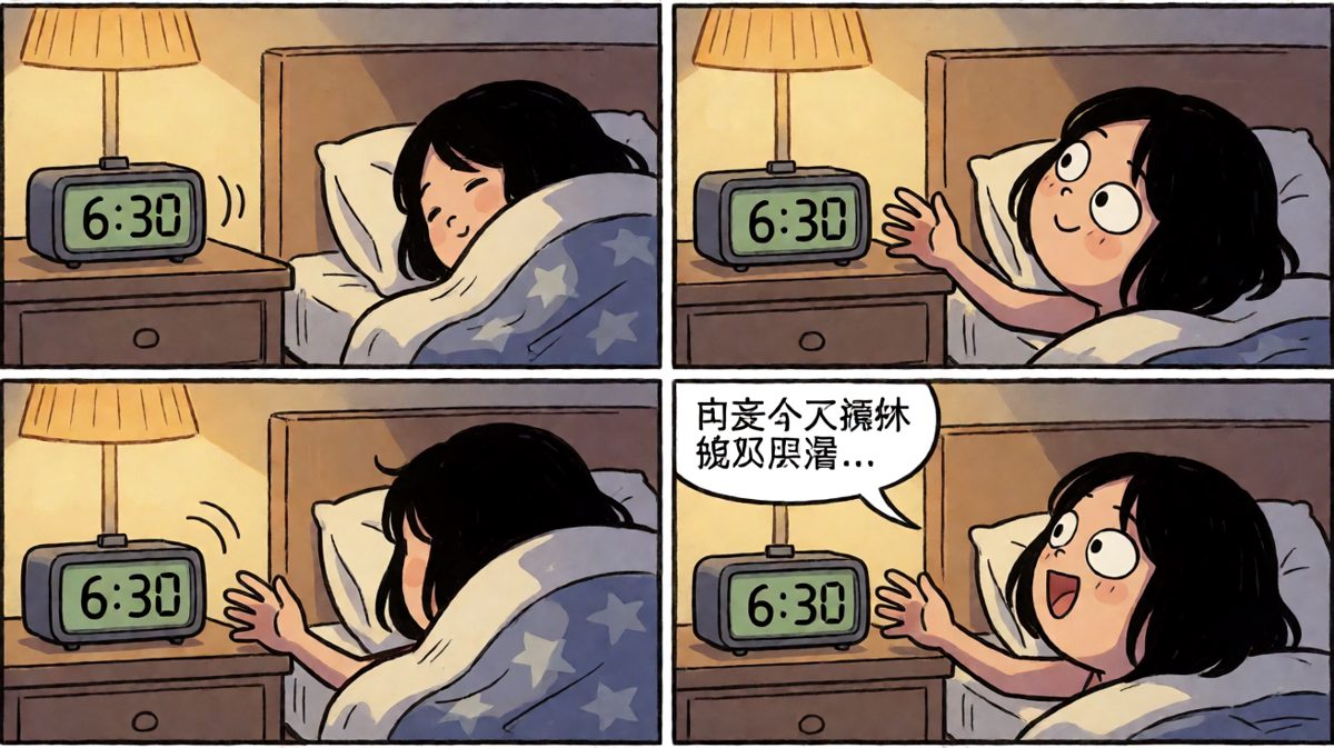 闹钟响了，按掉继续睡！