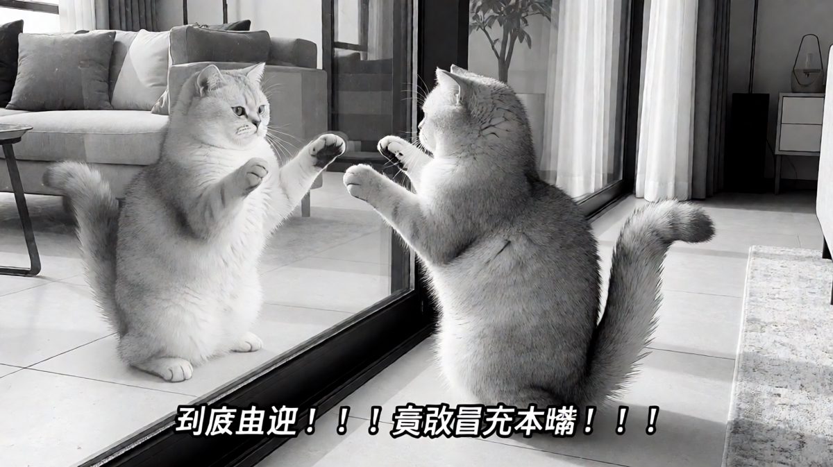 猫咪遇见了自己，决定给它一点'猫道'惩罚