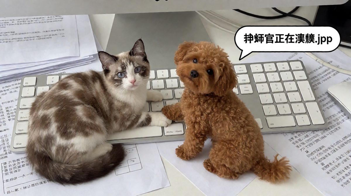 猫狗联手：今天也要让主人体验'工作'的艰辛
