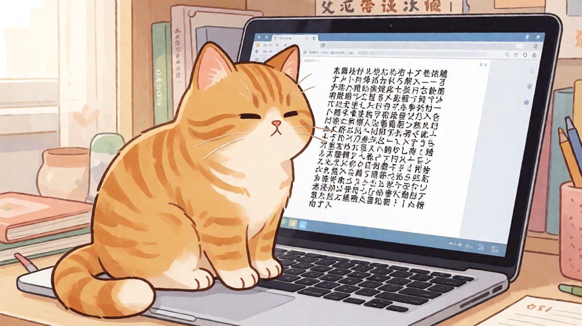 本喵只是在监督你打字，不是在工作！