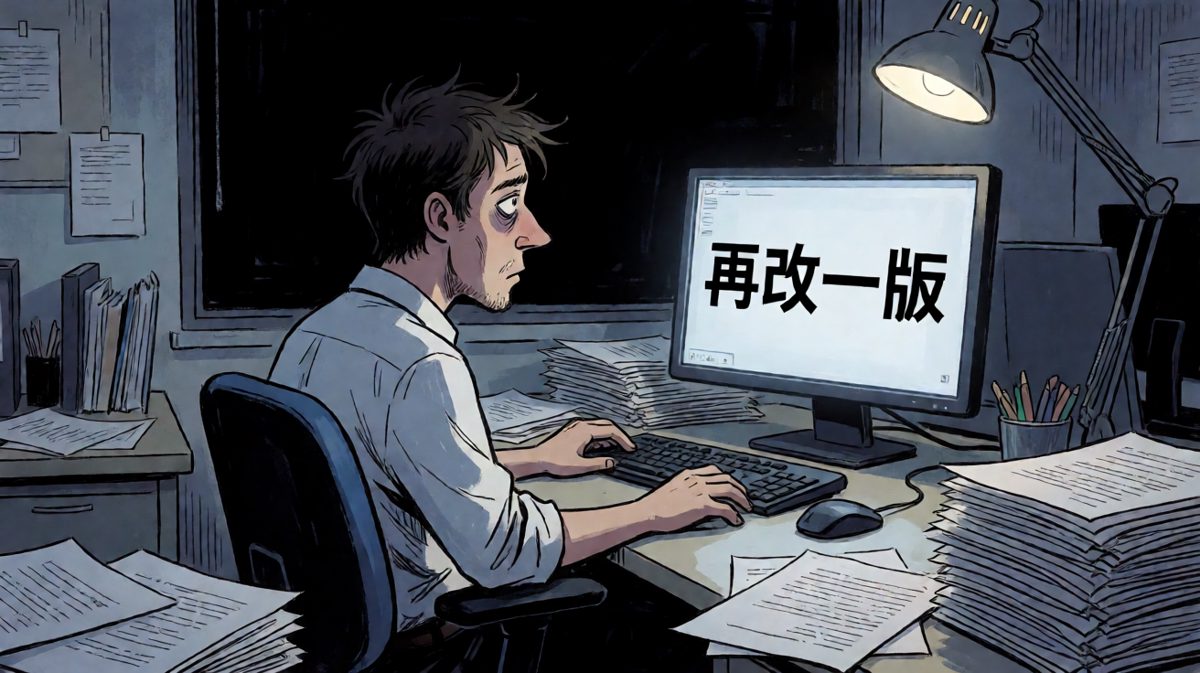打工人的深夜：甲方说'再改一版'时的精神状态