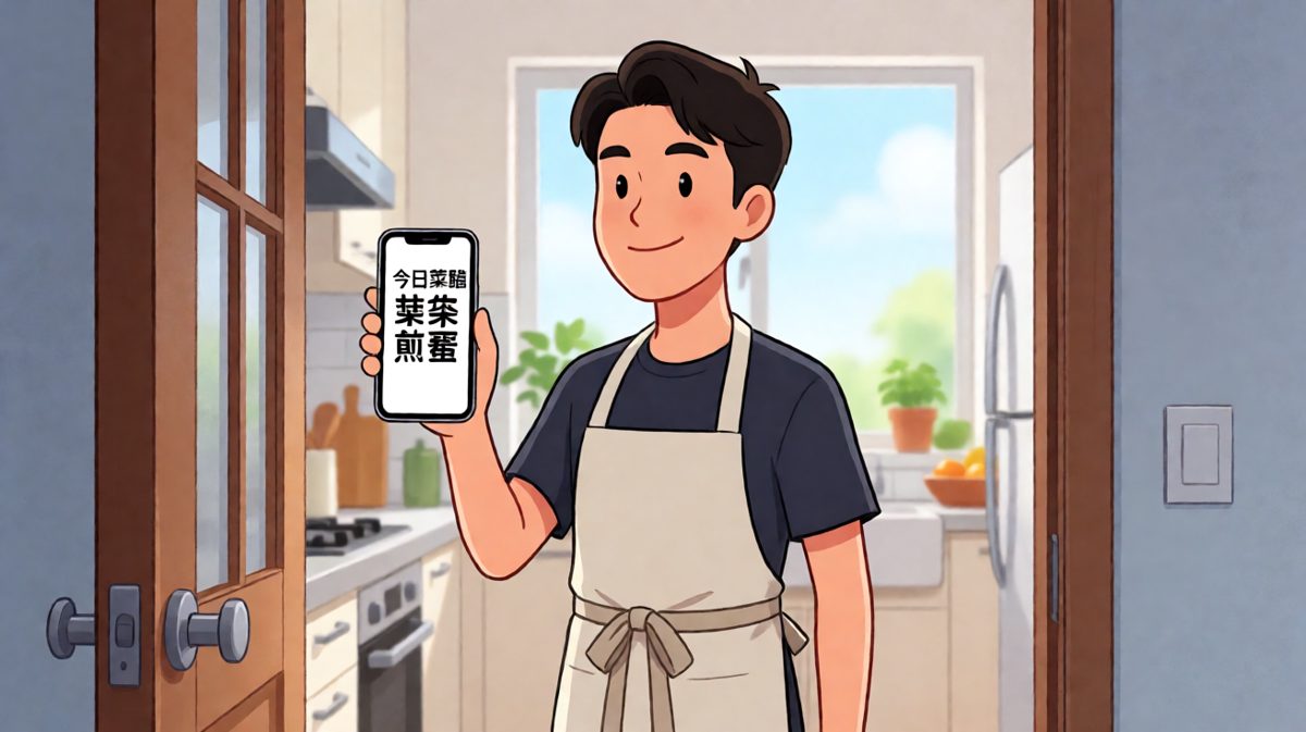 新手厨师自信满满，准备大展身手。