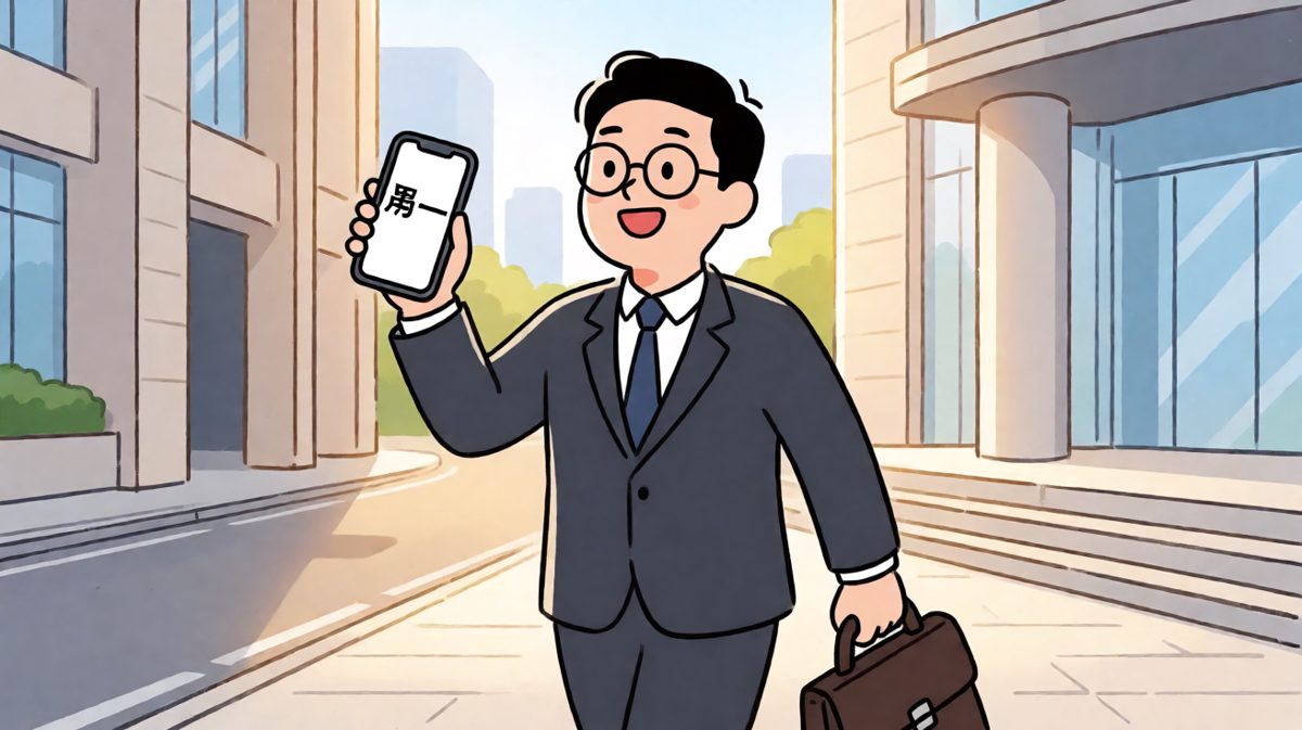 格子1：主角一大早就元气满满地奔赴公司