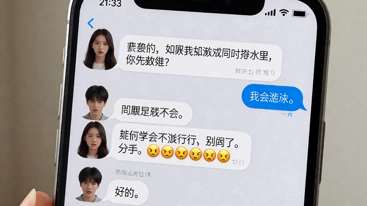 送命题遇上直男思维，答案竟然是学会游泳