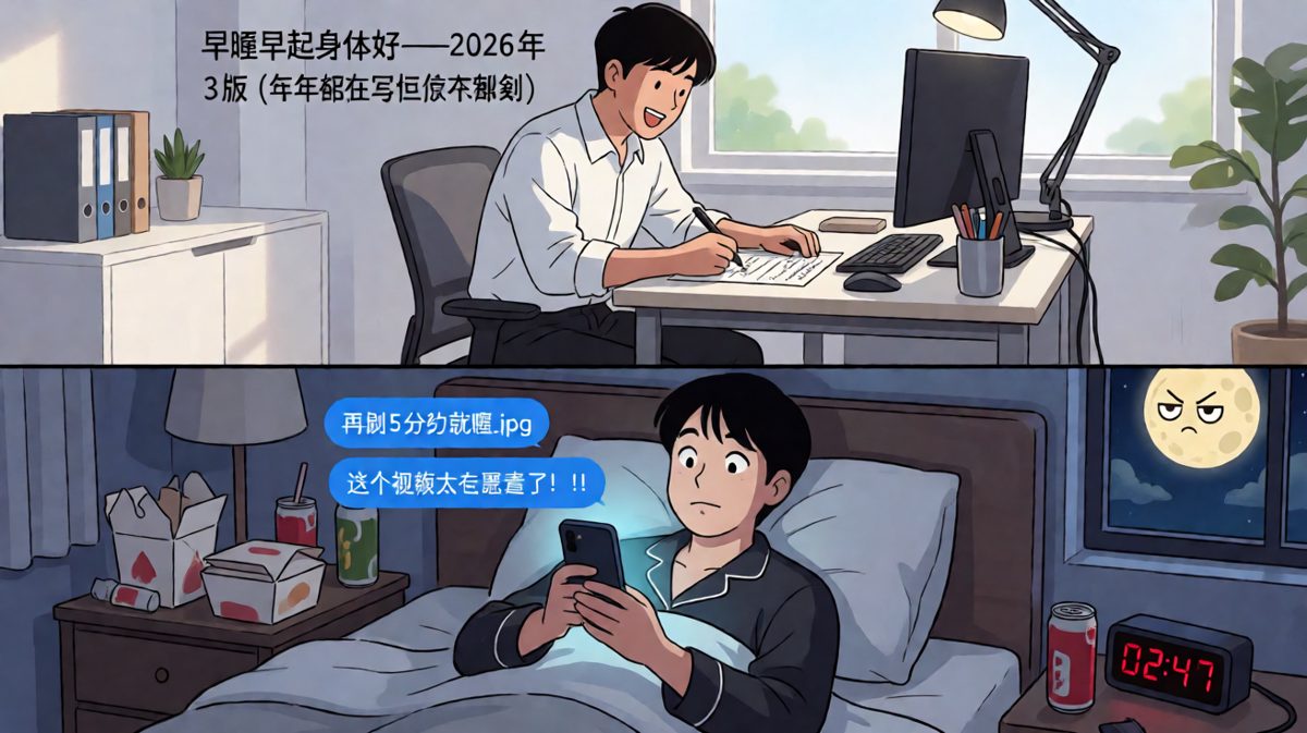 晚上8点立志早睡，凌晨2点还在追剧，熬夜冠军从不承认自己是冠军，但黑眼圈是。