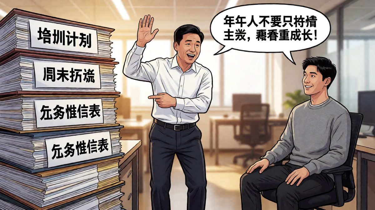 老板说要重视成长，给了三十份培训文件