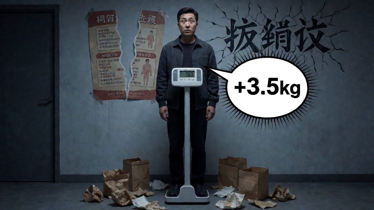 秤上跳出来的数字，让他的减肥梦彻底碎成了渣。