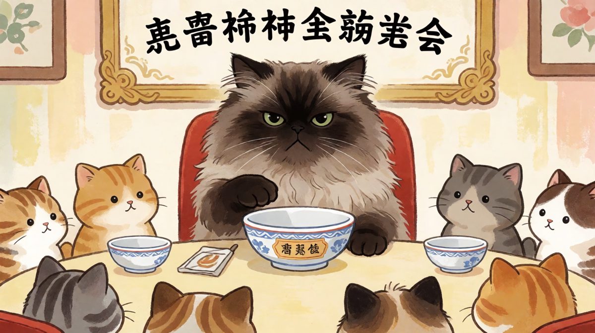 猫：本喵的饭呢？今晚要扣绩效了