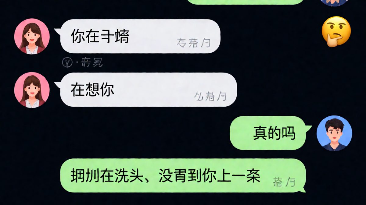 想你了——结果是在洗头