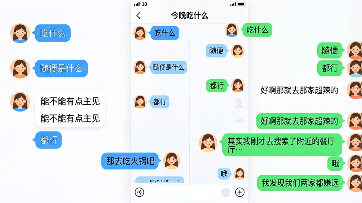 男生以为说'随便'就能逃过一劫，结果被'近不近'一刀毙命