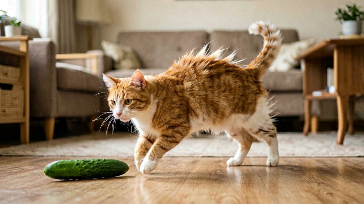 一根黄瓜让猫咪领悟了火箭升空的原理。