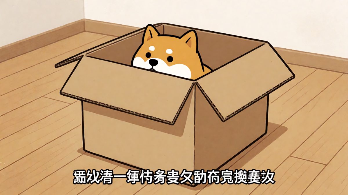 柴犬的纸箱困境，进不去出不来。