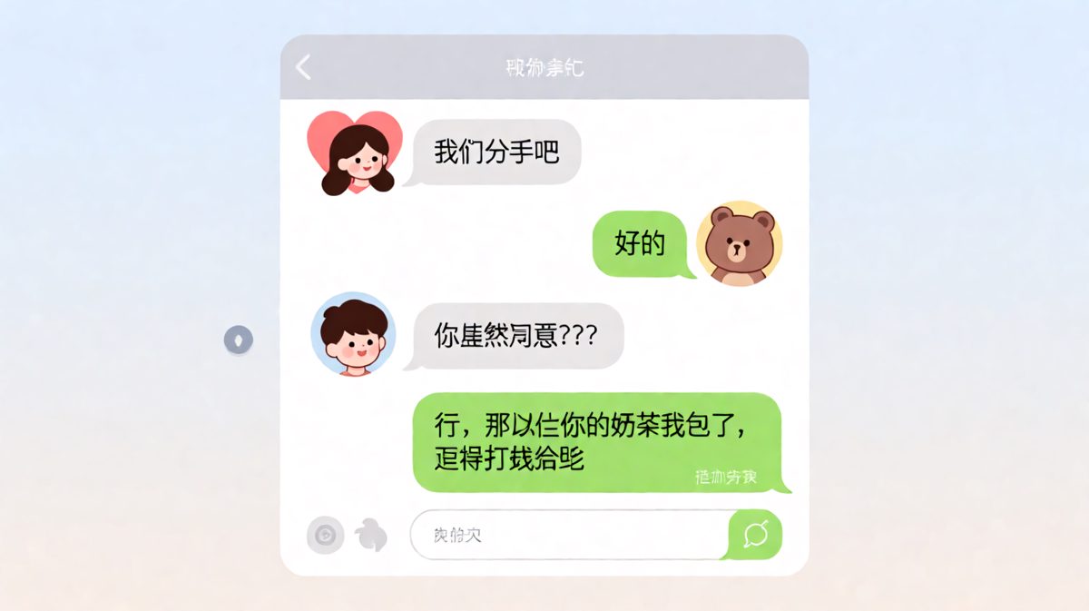 女生试探性提分手，男生反向拿捏让她倒贴奶茶钱