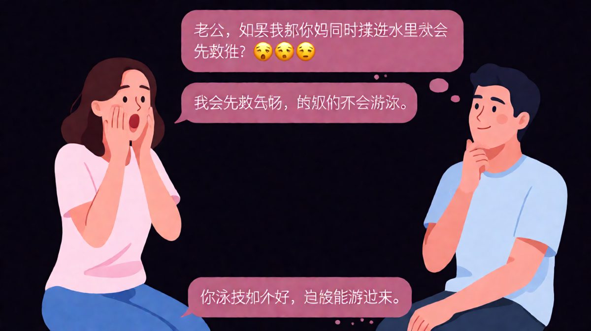 经典送命题被男生用游泳技能完美破解，女生气到无语