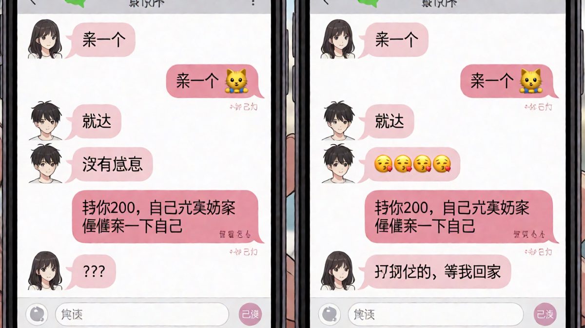 要亲亲结果被嫌弃没诚意，最后用转账糊弄过去