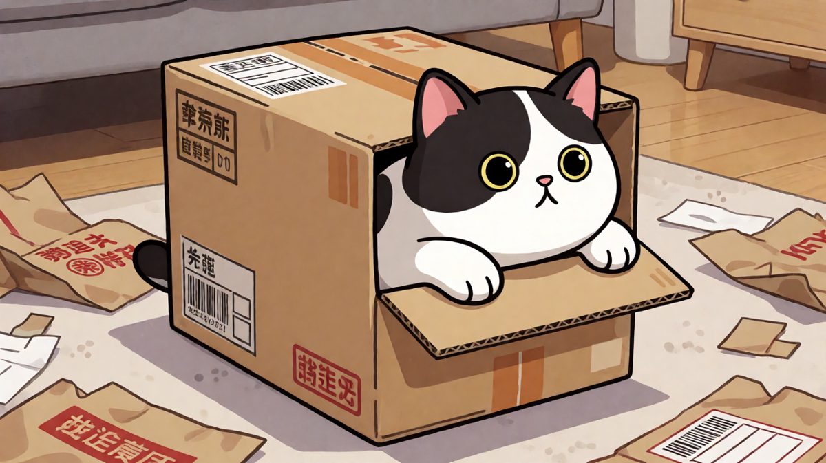 奶牛猫：只要我够努力，纸箱就是我的床！