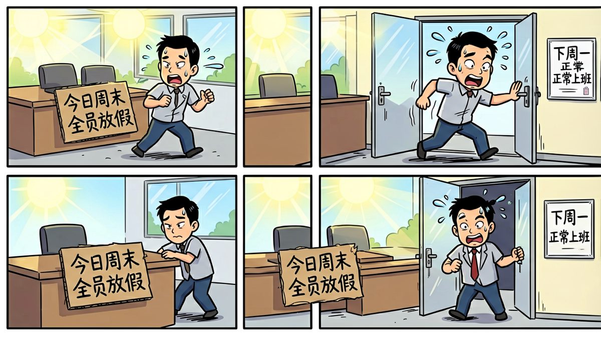 结局反转：冲了半天，今天是周末。
