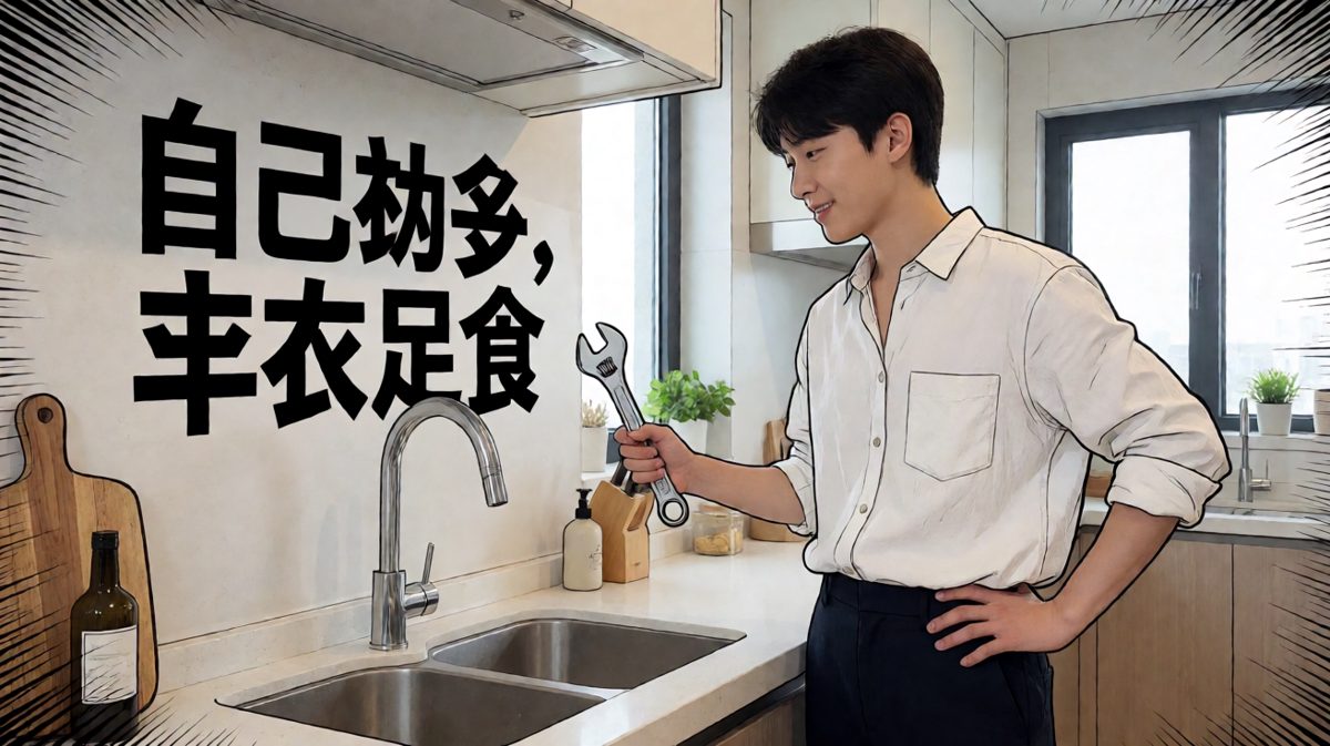 看到水龙头漏水，小伙自信满满地说：这题我会！