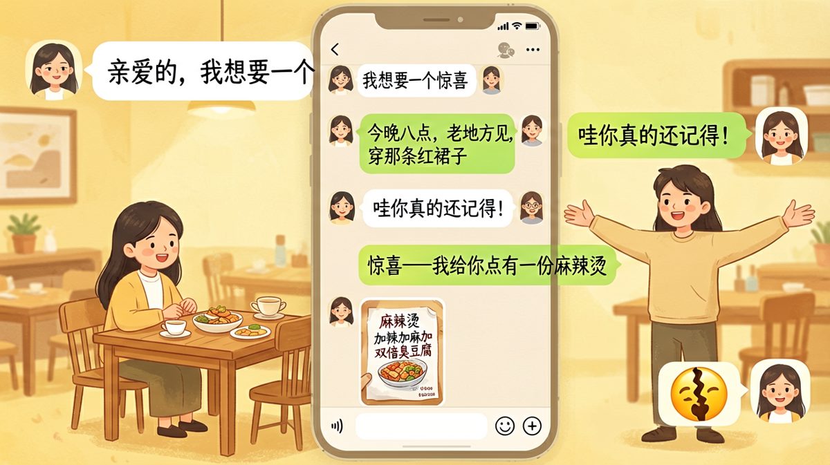 精心安排浪漫的惊喜约会，结果惊喜是一碗加辣加麻的麻辣烫